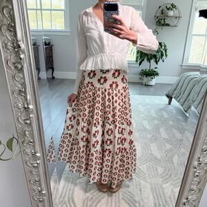 Carolina K Floral Maxi Skirt Tiered Style Size XS